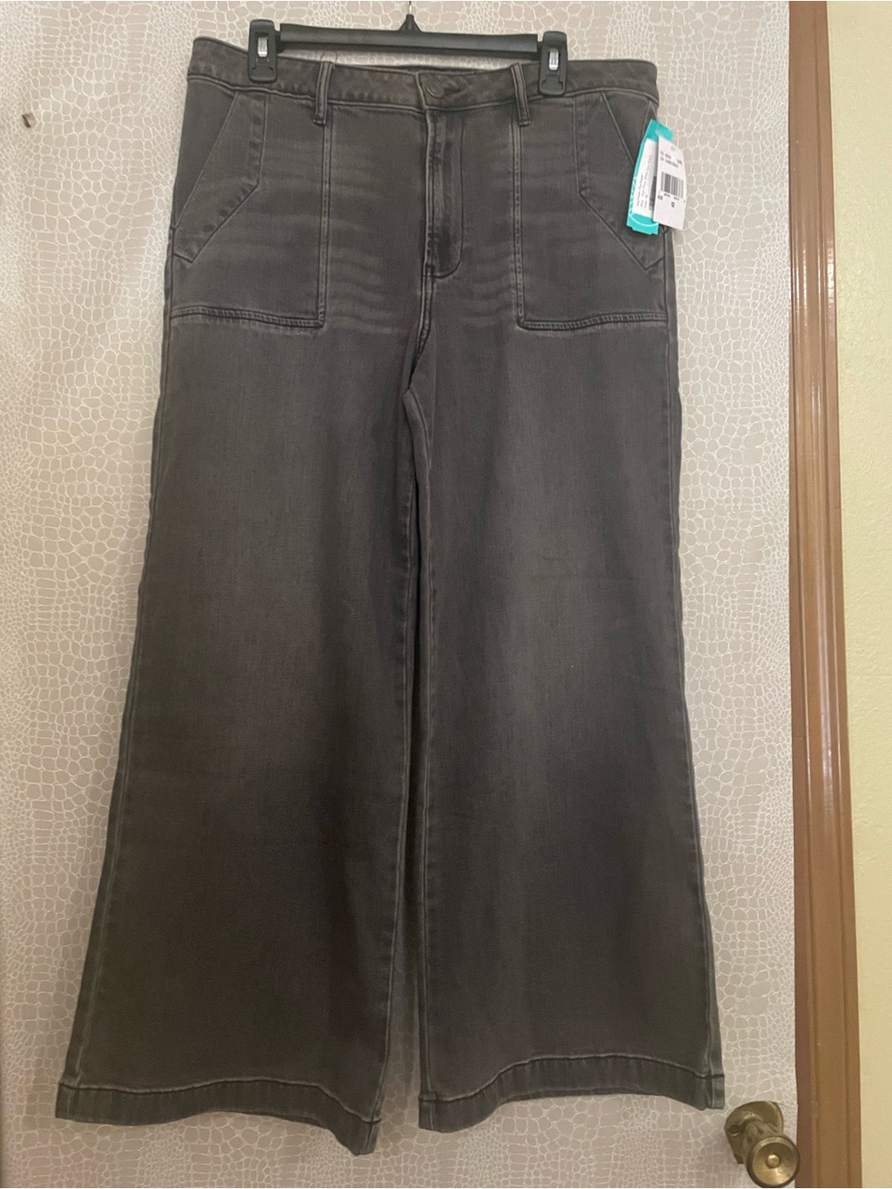 Kut from the Kloth Meg High Rise Wide Leg Jeans Charcoal Gray